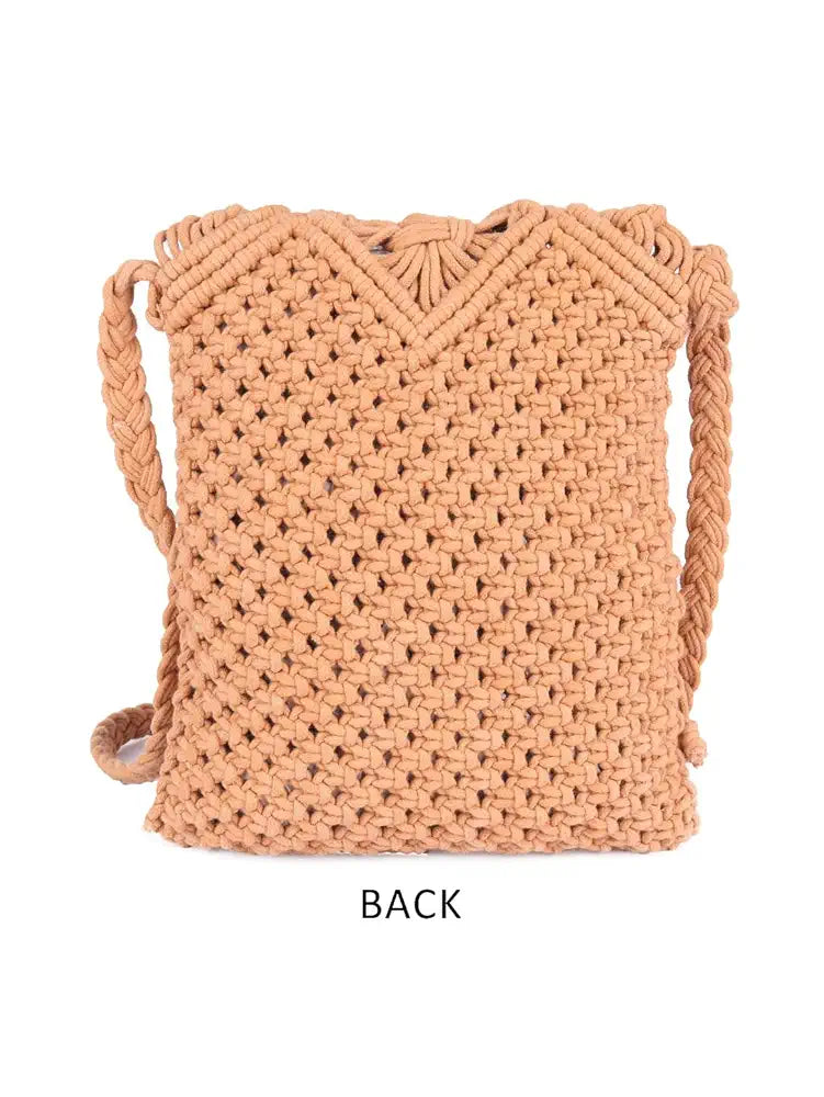 ASTRID Handmade Macrame Flap Over Sling Bag For Girls And Women