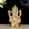 Indicast Lord Ganesha Idol Gold & Silver Plated Murti for Good Luck & Success Home Decor & Gifts