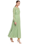 Janasya Women's Light Green Poly Crepe Kurta