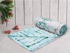 Trance Home Linen 150 GSM Pure Cotton Reversible Dohar Single Bed Size Ac Blanket Comforter Soft Light-Weight Bed Blanket 56 X 88 Inch Colour Akira Turquoise