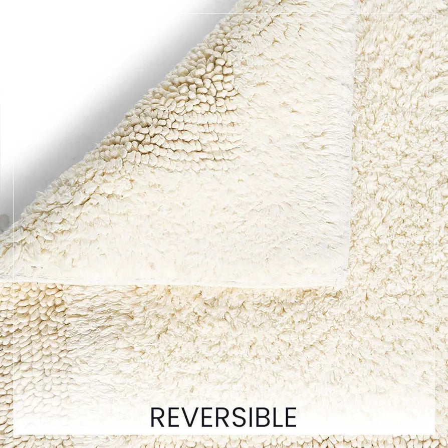 SASHAA WORLD Super Absorbant Cotton Reversible Bath Rectangular Mat Bathroom Rugs 