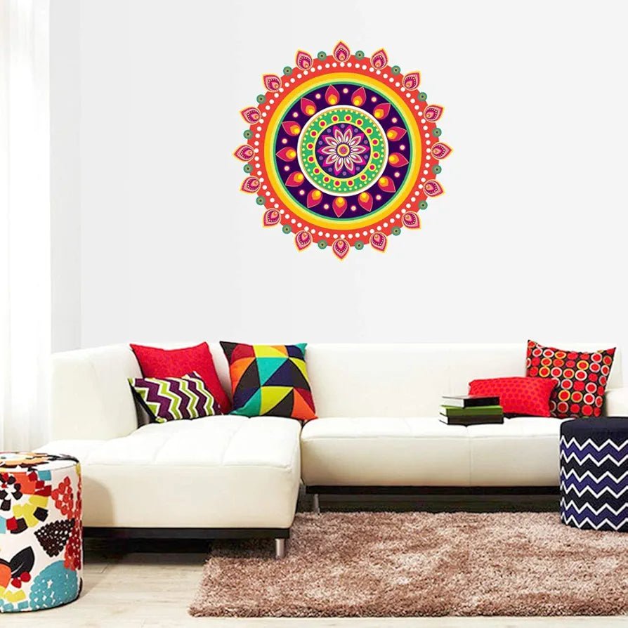 Rangoli Vinyl Wall Sticker Self-Adhesive Wall Decor for Home, Office, Bedroom, and Living Room Décor Easy to Apply & Peel. Parent 2, Design-11