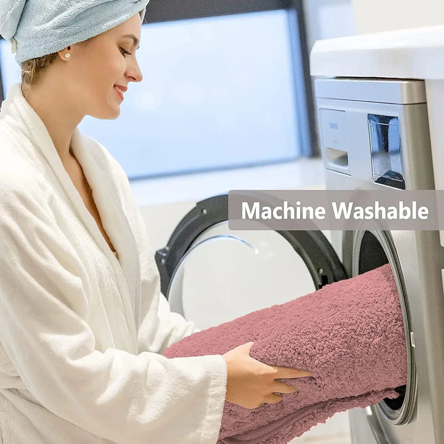 LUXE HOME INTERNATIONAL Bath Mat Super Soft Ultra Absorbent Rectangular Mat Microfibre 3200 GSM Door Mat For HOME/Kitchen/Bathroom/Bedroom/Kid'S Room Floor Mat  Pack Of 2, Pink