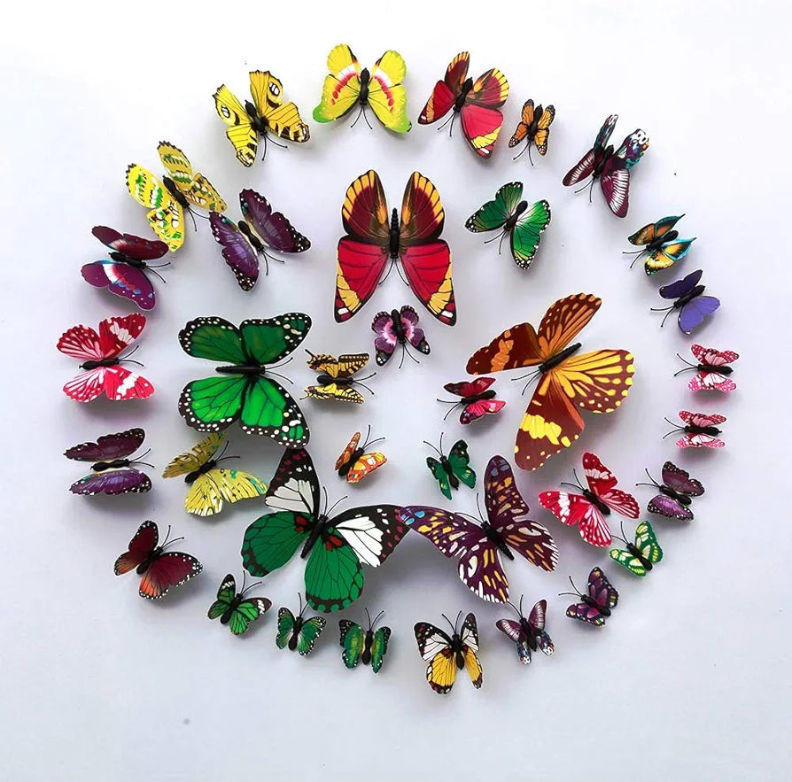 Rangoli Butterfly Wall Stick or Magnet for Home, Office, Kids Room Décor Self Adhesive Removable PVC. Design-4