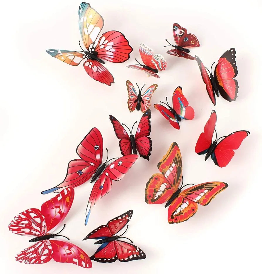 Rangoli Butterfly Wall Stick or Magnet for Home, Office, Kids Room Décor Self Adhesive Removable PVC. Design-15