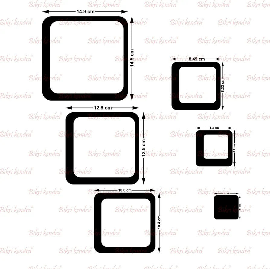 Bikri Kendra - Sun Golden with 24 Square 3D Mirror Acrylic Wall Stickers 