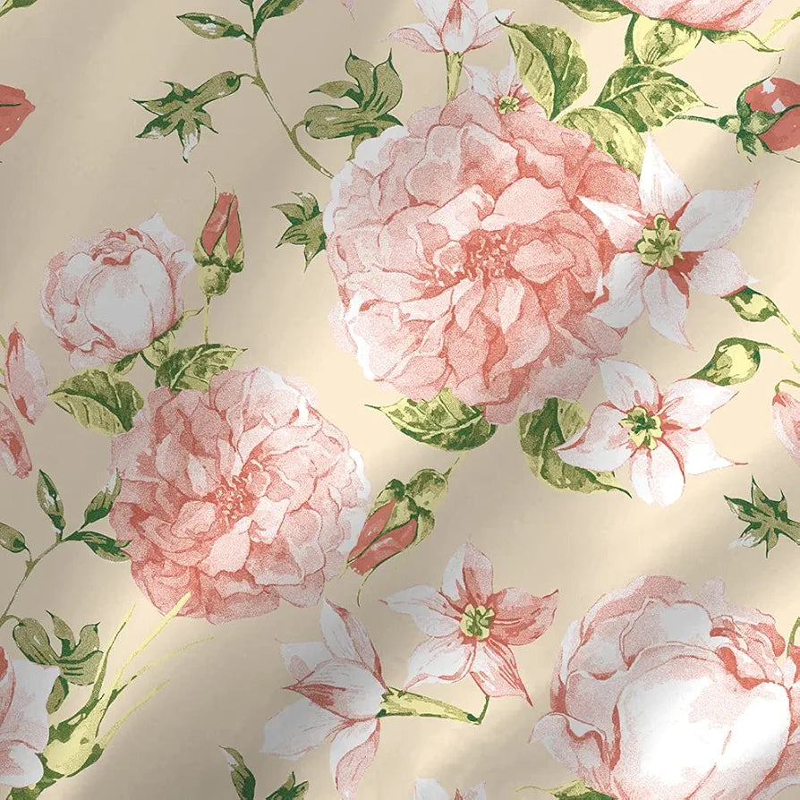 Layers Classic 100% Cotton Bedsheet Set for All Seasons - Lightweight, Moisture Absorbent, Machine Washable & Easy to Care - 104 TC - Queen Size 