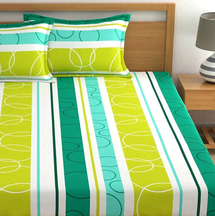 Dreamscape Microfiber Wrinkle & Fade Resistant Double Bedsheet with 2 Pillow Covers - 