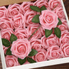 Artificial Roses Flowers Real Looking Fake Roses Artificial Foam Roses Pink