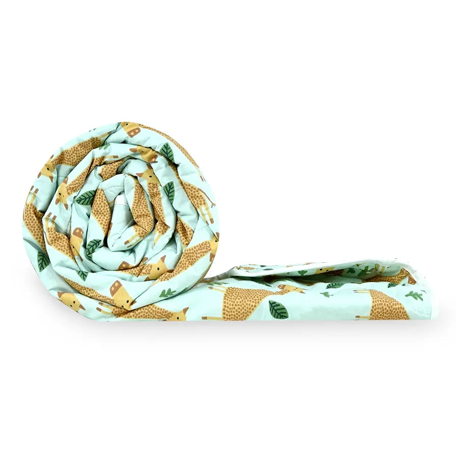 Divine Casa 120 GSM Cotton Single Bed Comforter | Soft & Lightweight Reversible All-Season Blanket | Cozy & Breathable Bedding for Adults | 230x 145 cm, Misty Jade