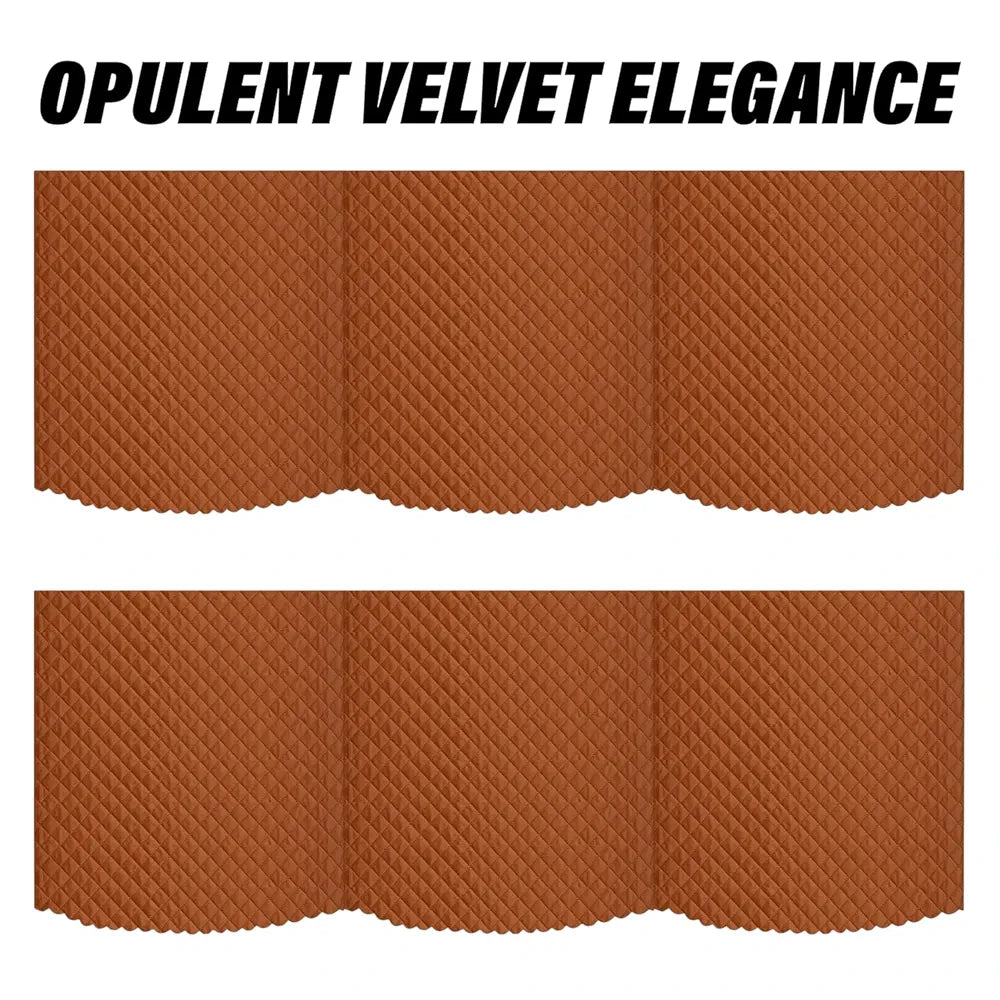 Kuber Industries Velvet Sofa Cover Set - Modern Quilted 5 Seater Couch Slipcover for Living Room - Brown