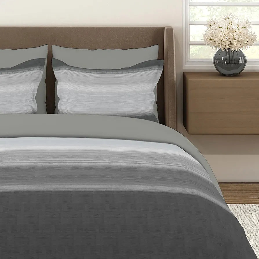 Layers Duracount Bedsheet Set for All Seasons - Lightweight, Moisture Absorbent, Machine Washable & Easy to Care - Gift for Housewarming & More - 225 CVC - King Size 