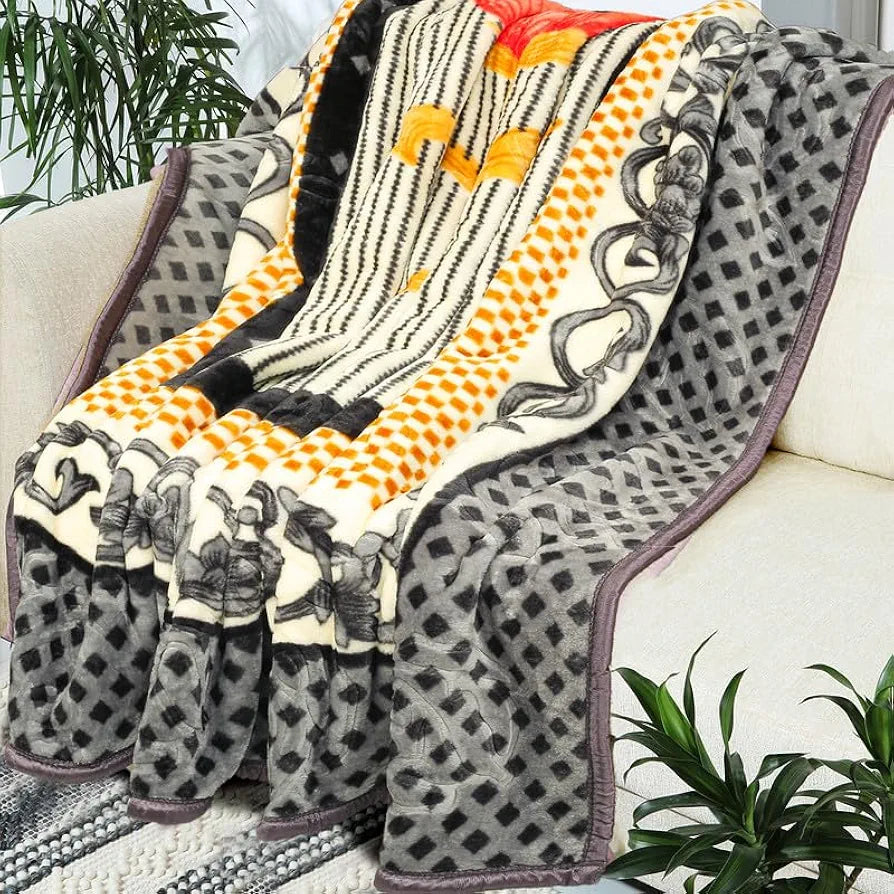 HOMEKART Super Soft Cloudy Printed Double Bed Blanket for Heavy Winter, Single Ply Mink Blanket King Size with 220 x 230 Cm -2.5 Kg | TC - 400