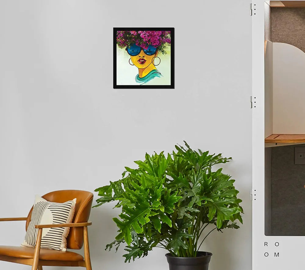 ArtX Paper Women Wall Art Painting, Multicolor, Graffiti, 13X13 in, Set of 1