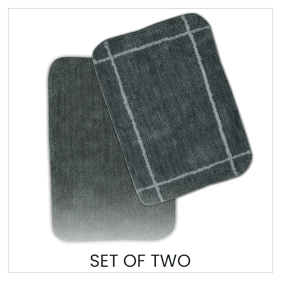 SASHAA WORLD Set of 2 Microfiber Bathmat 