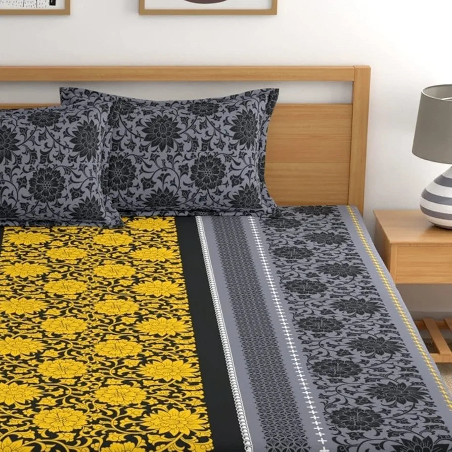 Dreamscape Wrinkle & Fade Resistant Double Bedsheet with 2 Pillow Covers