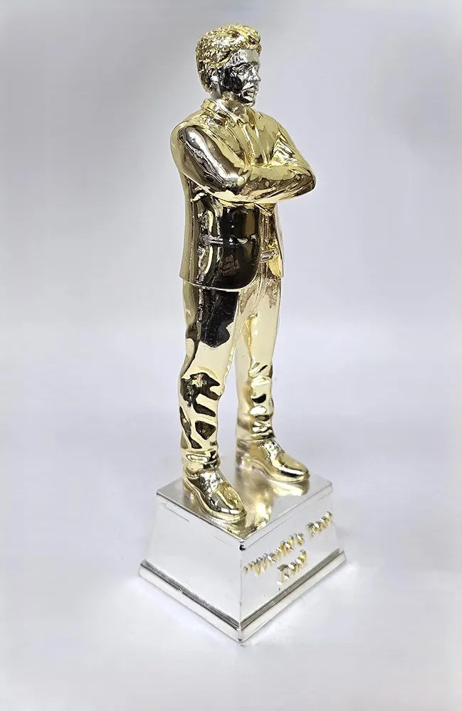 Gold Art India Best Father Figurine Gold & Silver Plated | World's Best Father | Trophy for Father | Fathers Birthday | Study Table | Fathers Office Desk , 9'' Inch