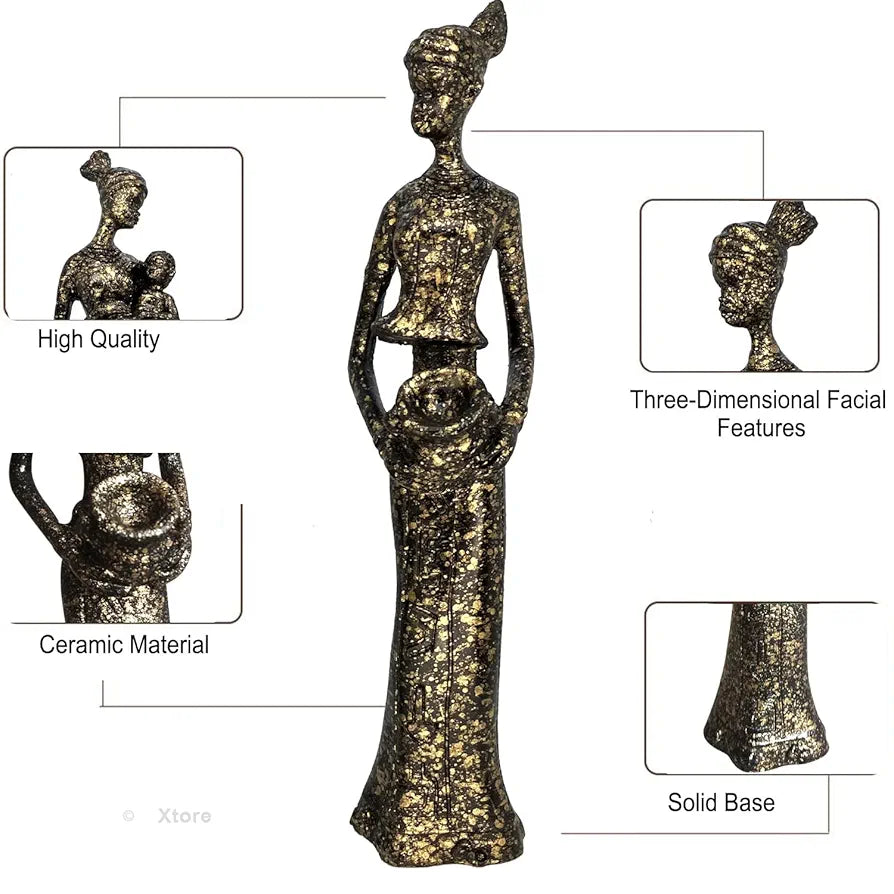 Xtore Beautiful Finish Uniquely Hand Crafted Home Decor African Tribal Women Art Piece - 
