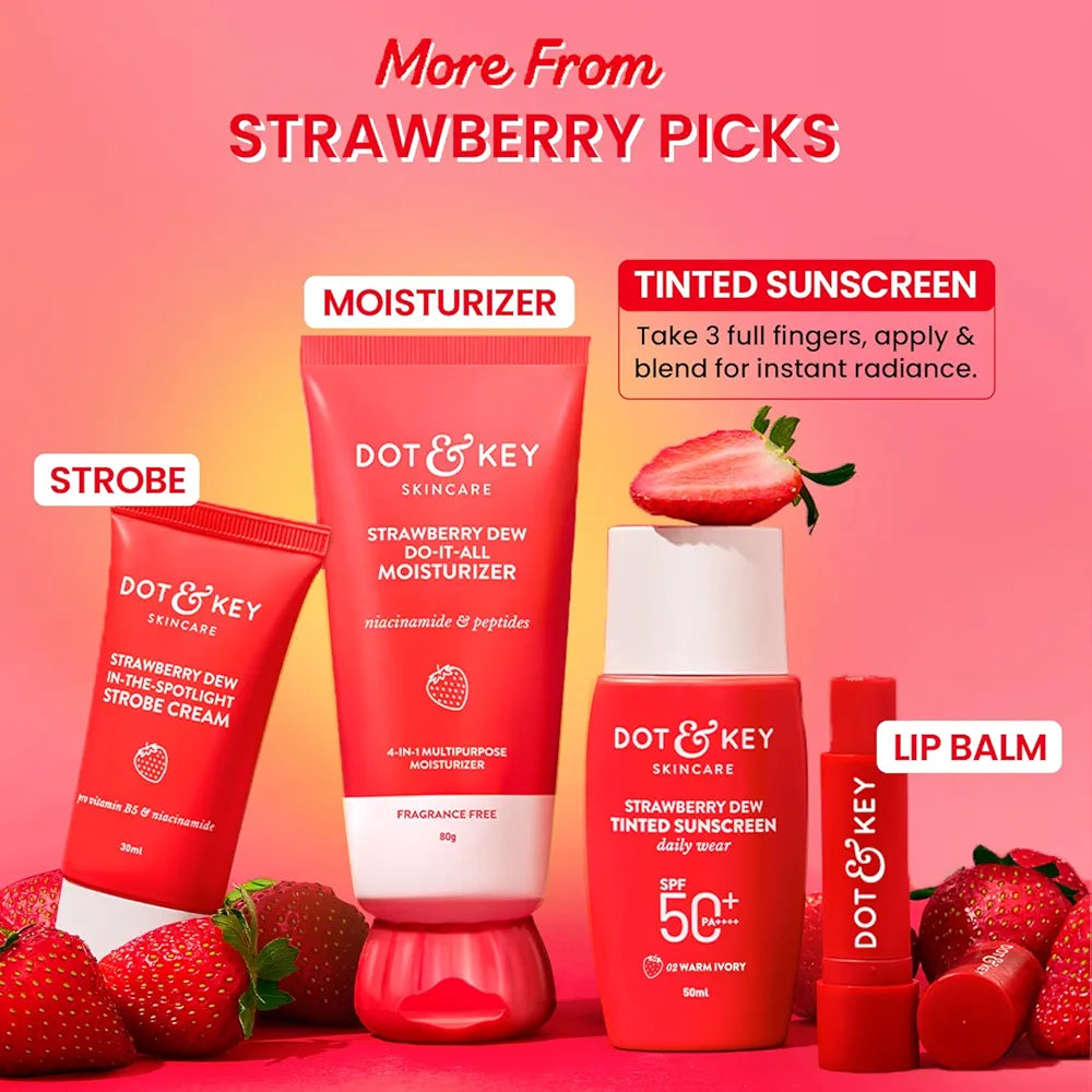 Dot & Key Strawberry Dew Tinted Sunscreen SPF 50+ Pa++++ - 02 Warm Ivory | Protection Against UA/UB | Broad Spectrum, Water & Sweat resistant | For All Skin Types | 50ml