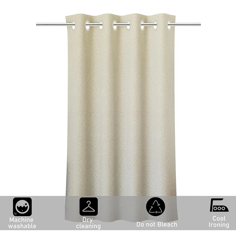 Kuber Industries 7 Feet Stylish Curtains for Living Room & Bedroom | Light Control & Pests Preventive Door Parde for Pooja Room & Home Decor | Web Net - Cream