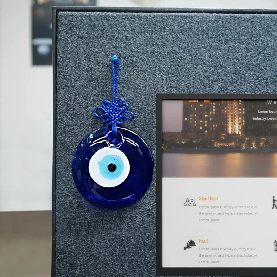 Shubhanjali Glass Evil Eye Hanging for Home 3 Inch | Evil Eye Hanging for Car Protection Home Entrnace Hanging