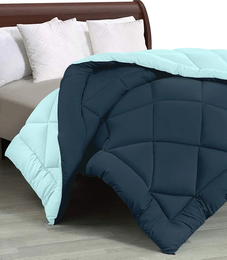 Cloth Fusion Reversible AC Comforter Single Bed 220 GSM,Soft Microfibre Quilt Blanket for Winter