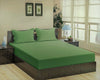 Trance Home Linen 100% Cotton 78x66 inch 200TC Satin Stripe Elastic Fitted Bedsheet Daily Use Double Bed Fitted Bedspread with 2 Pillow Covers Colour Moss Green