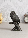 Ecraftindia Handcrafted Polyresin and Bronze Owl Statue Bird Sitting on Branch Figurine Decorative Showpiece