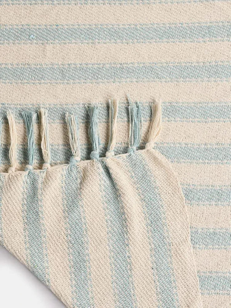 SASHAA WORLD Striped Sofa Throw Medium with Tasselled Edges 