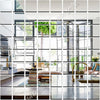 Bikri Kendra 60 Big Square Silver Mirror Stickers for Wall Acrylic Mirror Sticker 3D Acrylic