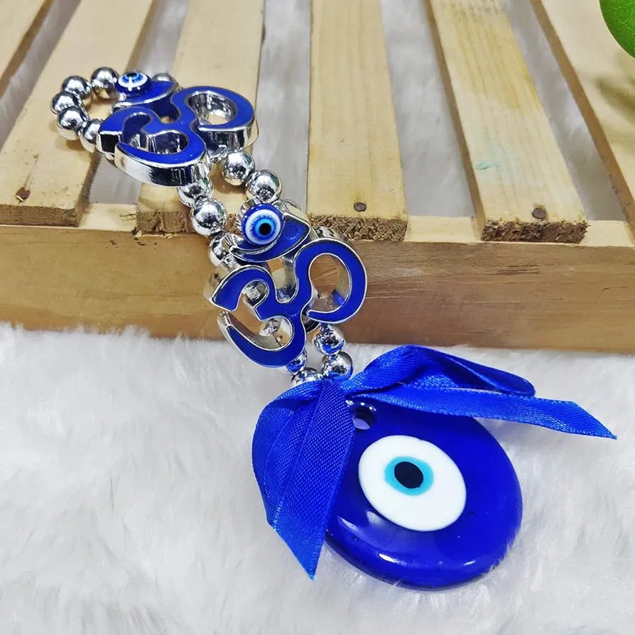 Shubhanjali Om Evil Eye Hanging | Nazar Battu Turkish Evil Eye Wall Hanging Décor for Home, Car Accessories, Office & Entrance Decoration