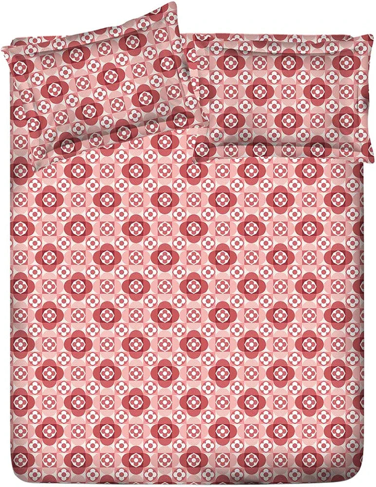 Layers Firenze 100% Cotton Bedsheet Set for All Seasons - Lightweight, Moisture Absorbent, Machine Washable & Easy to Care - Gift for Housewarming & More - 140 TC - Queen Size 