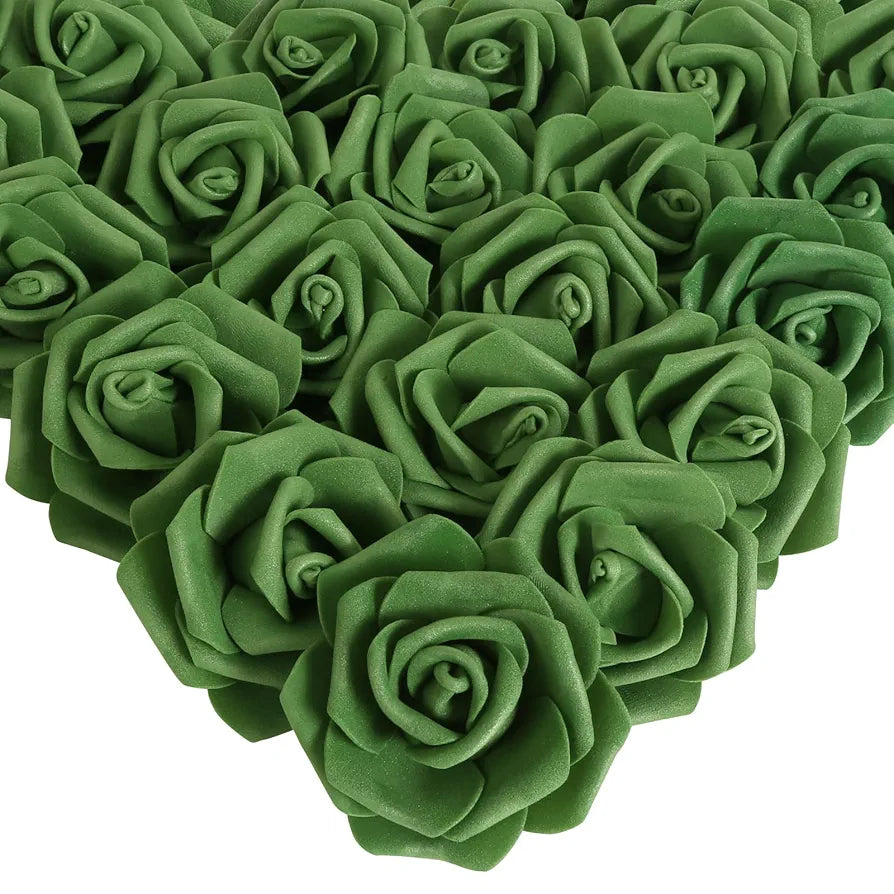 IPOPU 100 Pcs Artificial Foam Roses Heads, 3Inch Stemless Faux Roses Bulk Fake Flowers Heads for Crafts,Wall Decorations, DIY Wedding Baby Shower Centerpieces Party Tables Home Decor