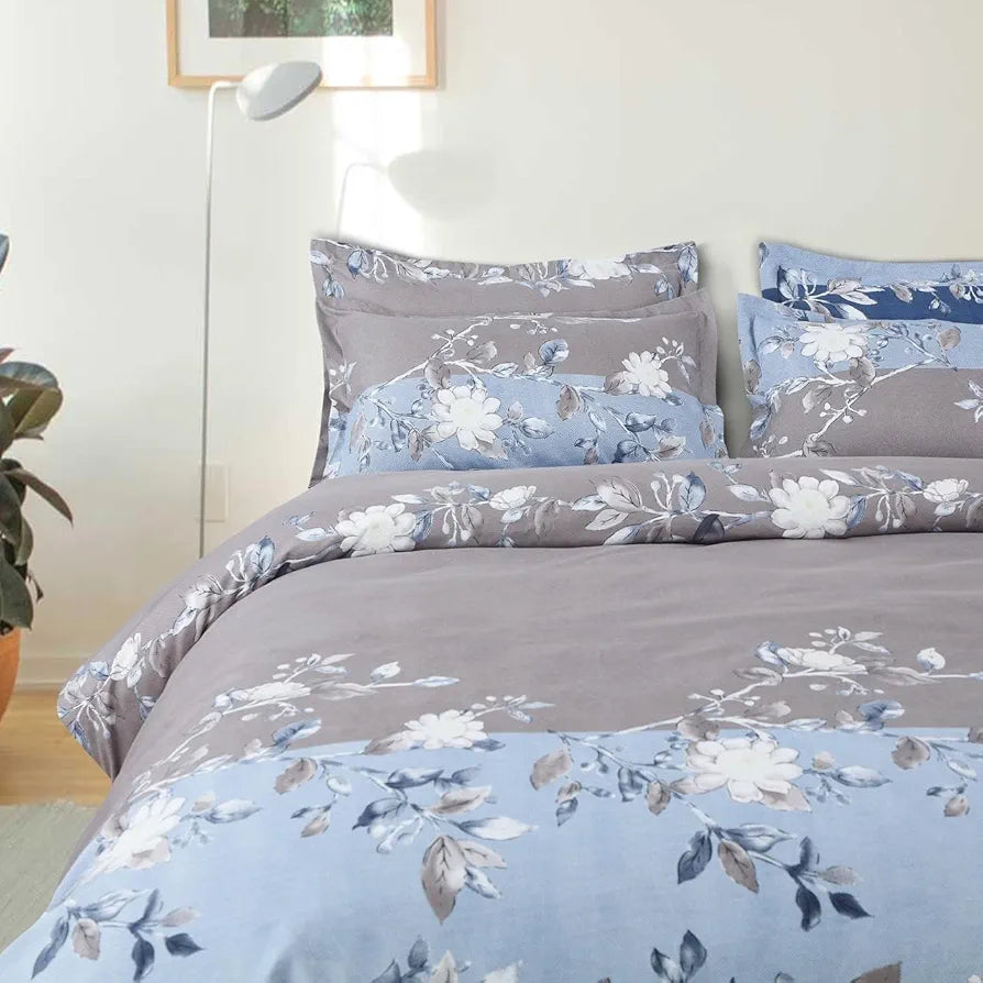 THE HOME STYLE Supersoft Cotton King Size Printed Flat Double Bedsheet wih 2 Pillow Cover II 400 TC, 90