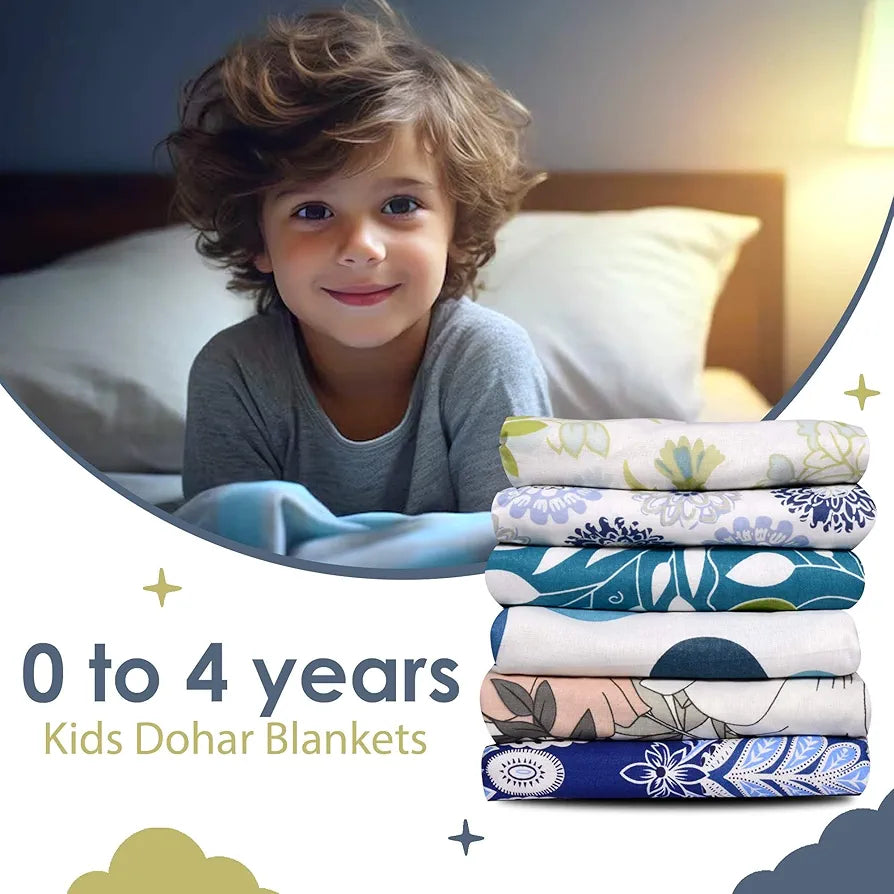 Divine Casa Floret 100% Cotton Single Kids Dohar | 120 GSM | Soft & Lightweight Throw Blanket | Cozy & Breathable Bedding | All-Season Comfort | 140 x 100 CM, Lemon Drop