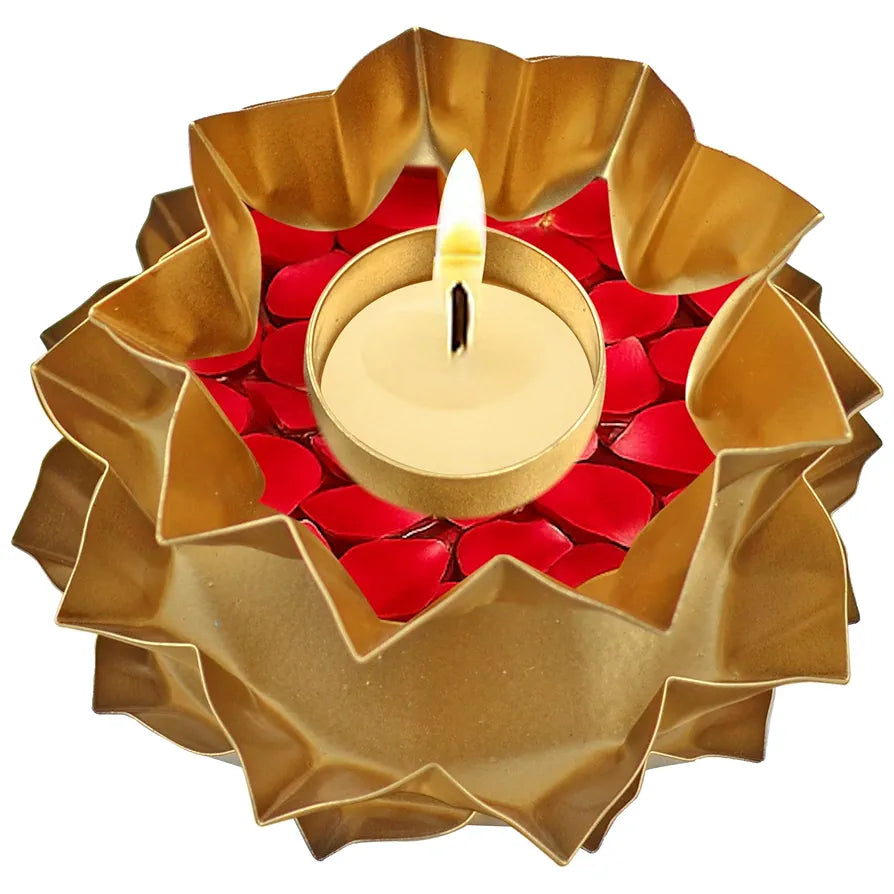 CraftVatika Urli Bowl with Tealight Candle Holder,Diwali Decoration Items, Diwali Gift Items Navratri Home Decoration Items for House Office, Handcrafted Bowl for Floating Flowers,Tea Light Candles,