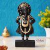 Ecraftindia Black & Golden Polyresin Handcrafted Standing Lord Ganesha Statue