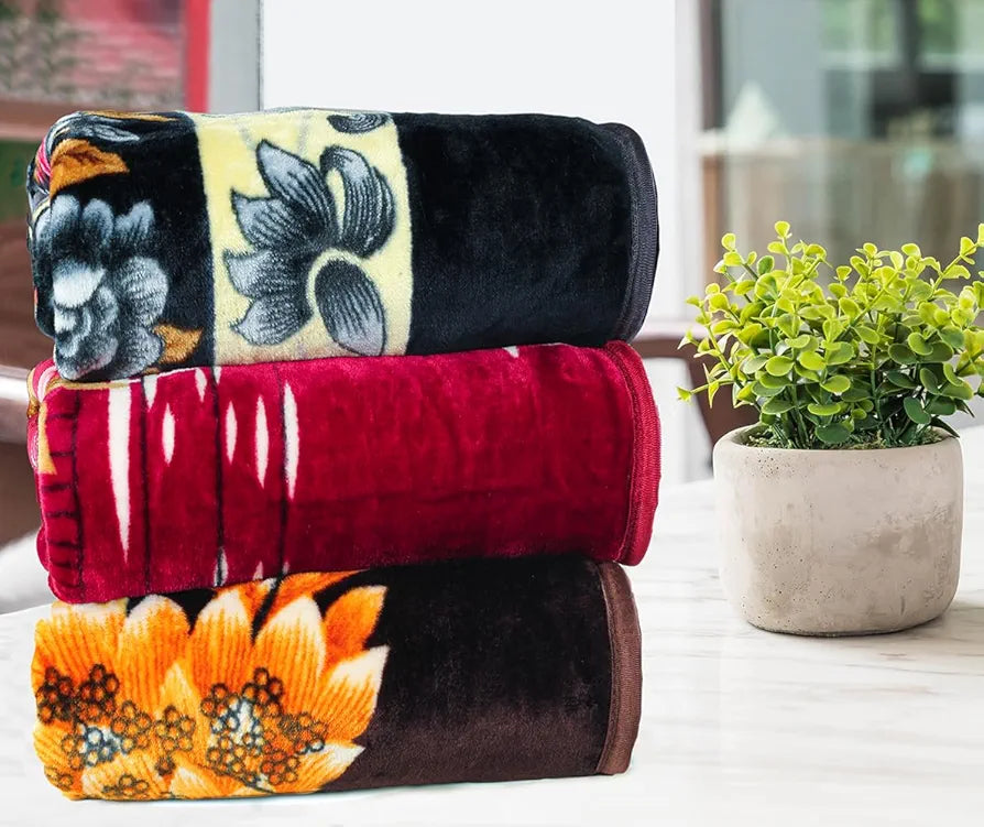 Premium Super Soft Cloudy Printed Mink Double Bed Blanket for All Season, Ultrasoft & Cozy Single Ply Blanket | |220 x 230 Cm 