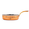 Indian Art Villa Steel Copper Serving Pan With Brass Handle | 900 ml