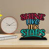 Artvibes Wooden Idols and Figurine Shine Like the Stars Inspirational Quotes Table Decor for Office Desk Showpiece