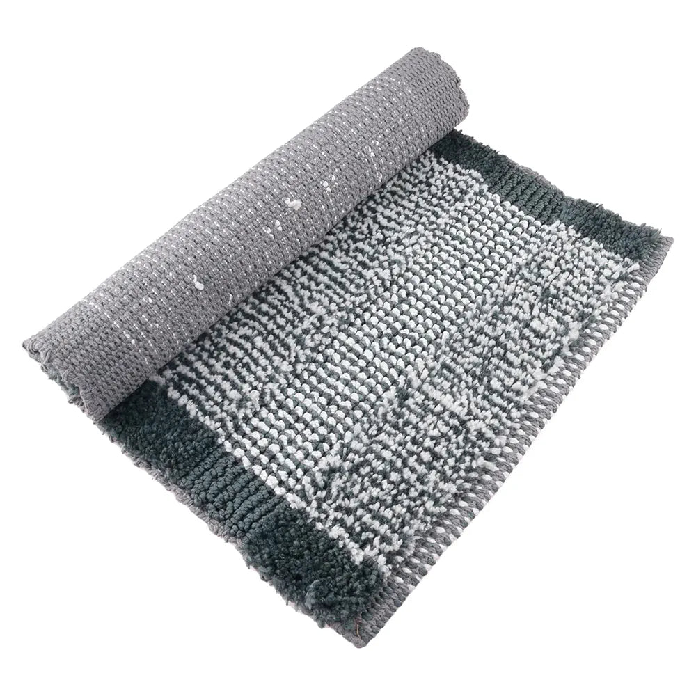 Kuber Industries White Cut Loop Microfiber Entrance Mat - Gray Door Mat for Home, Office, and Living Room Entry
