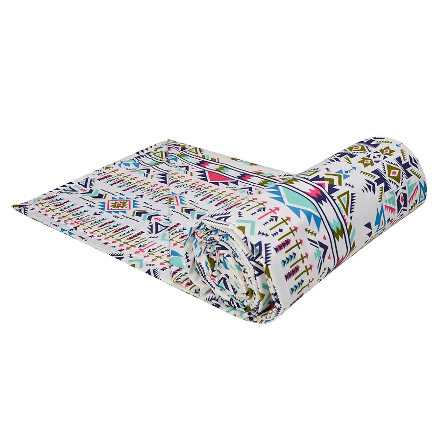 Trance Home Linen 150 GSM Pure Cotton Reversible Dohar Single Bed Size | Ac Blanket Comforter | Soft Light-Weight Bed Blanket 