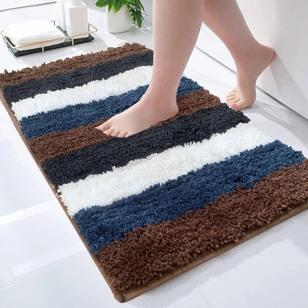 Luxe Home Bath Mat Super Soft Microfiber Non Slip Jericho Bathroom mats Water soak Washable Doormat for Home, Bedroom, Living Room  Pack of 1