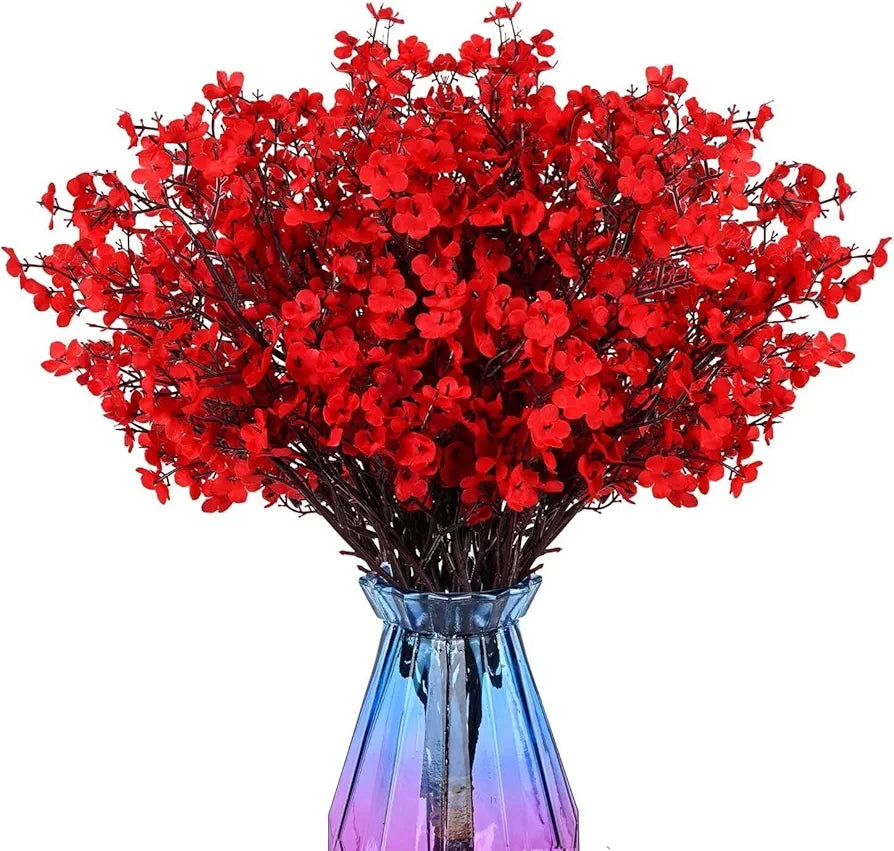 TIED RIBBONS Silk Pack of 5 Artificial Baby Breath Gypsophila Flowers Bunches for Vase Pot  Home Décor Living Room Side Table, Diwali Decoration Items for Home, Diwali Gifts 