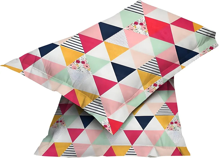 STARNSTYLE Polycotton 220 TC Floral Printed King Size Double Bedsheet with 2 Pillow Covers, 