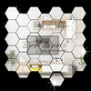 Bikri Kendra 32 Hexagon with 20 Butterfly Silver Mirror Stickers for Wall Hexagon Mirror Wall Stickers