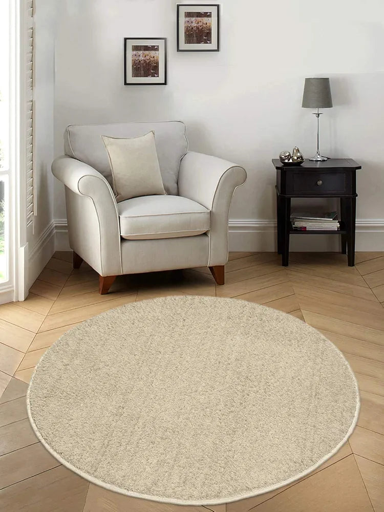Saral Home Neo Shaggy Yarn Anti-Skid Round Mats 