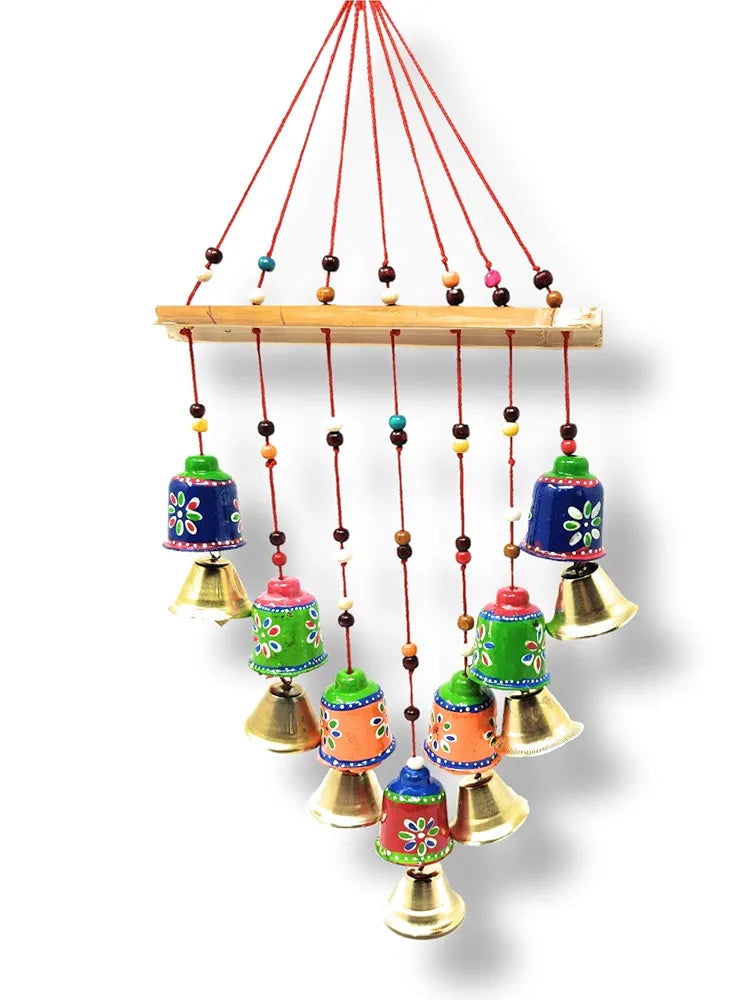 JH Gallery Handcrafted Recycled Material Rajasthani Wind Chime Door/Wall Hanging  