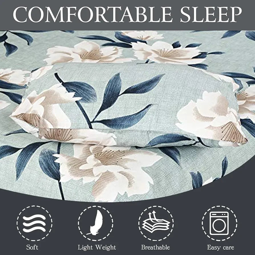 FRESH FROM LOOM Microfiber Bedsheet For Double Size Bed Floral Design Bed Spread With 2 Pillow Covers Wrinkle Free Hypo-Allergenic Bedsheets,144 TC