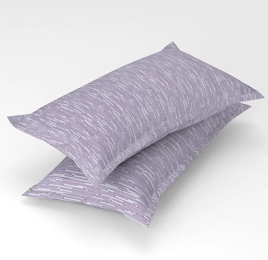 Homefab India 210 TC Glace Cotton King Size BedSheet with 2 Pillow Covers -  - Floral, Purple